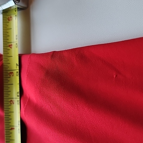 Cato dress 26/28W red midi 3/4 sleeves open w adorned strips lined body - Picture 6 of 10